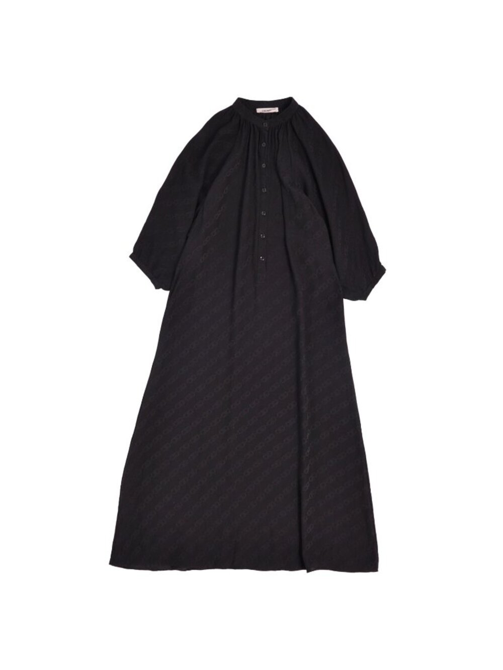 Celine Dress Half Sleeve All Over Print Chain Pattern Triomphe Top Silk Black 34